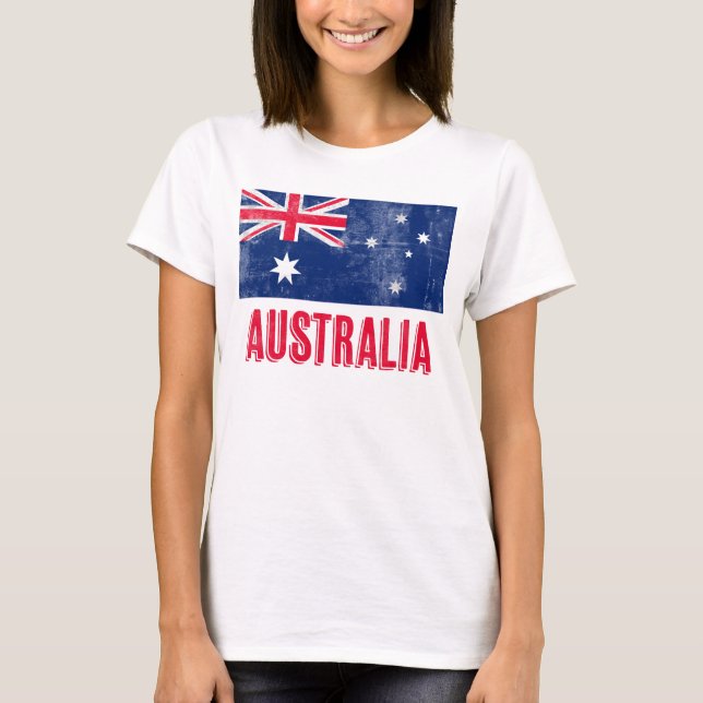 T-shirt Drapeau de l'Australie (Grunge Look) (Devant)