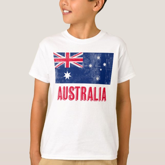 T-shirt Drapeau de l'Australie (Grunge Look) (Devant)
