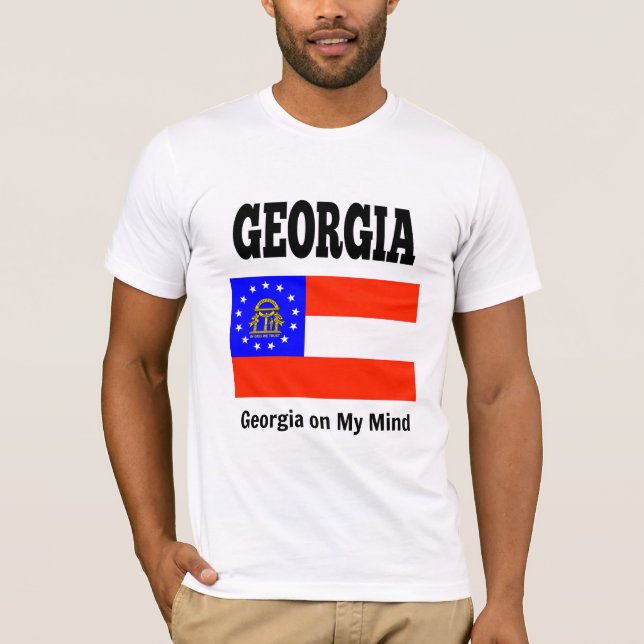 T-shirt Drapeau de l'Etat de Géorgie et devise (Devant)