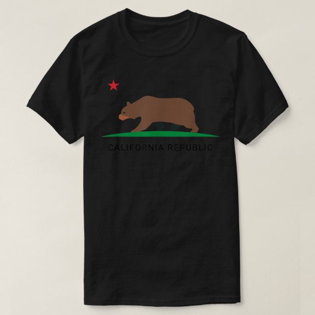 T-shirt Drapeau de l'État de la République de l'ours de Ca (Design devant)