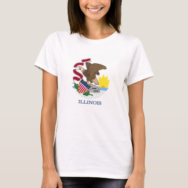 T-shirt Drapeau de l'État de l'Illinois (Devant)