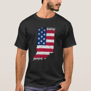 T-shirt Drapeau de l'état de l'Indiana Patriotic USA pour 