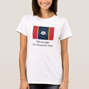 T-shirt Drapeau de l'État de Magnolia de l'hospitalité d