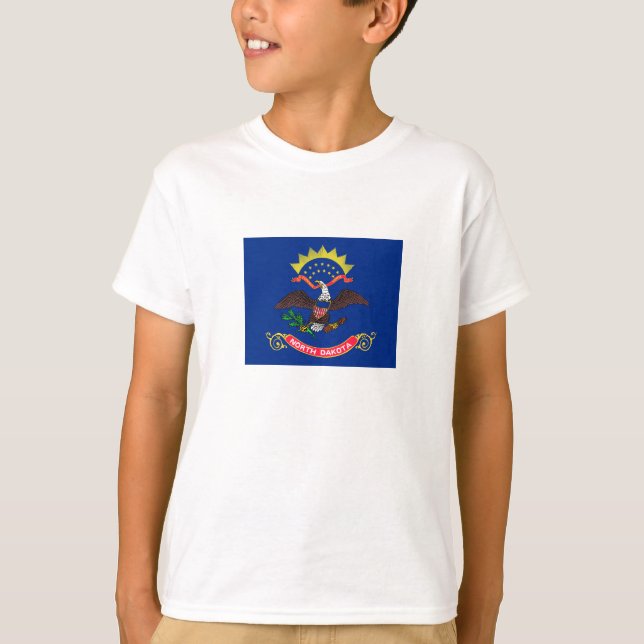 T-shirt Drapeau de l'État du Dakota du Nord (Devant)