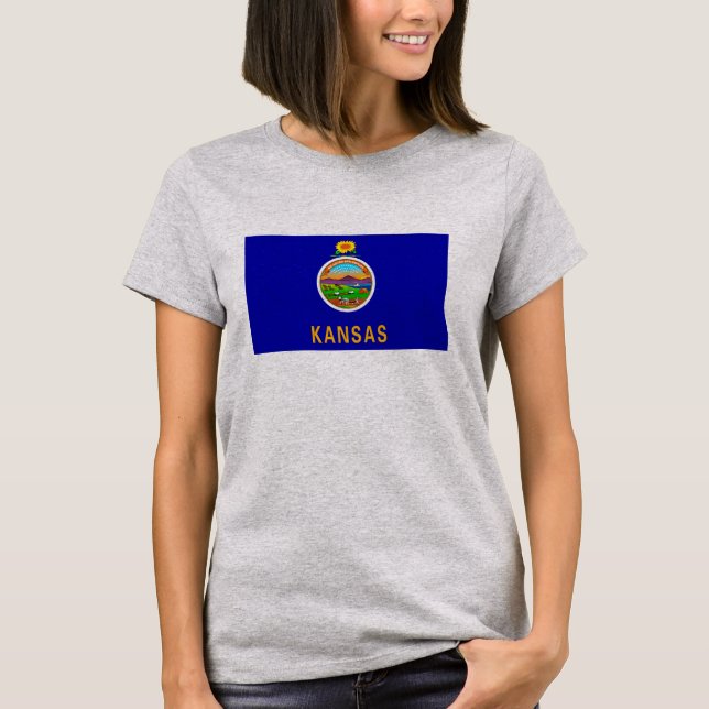 T-shirt Drapeau de l'État du Kansas (Devant)