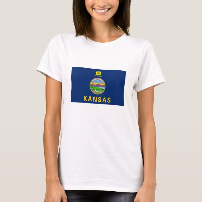 T-shirt Drapeau de l'État du Kansas (Devant)