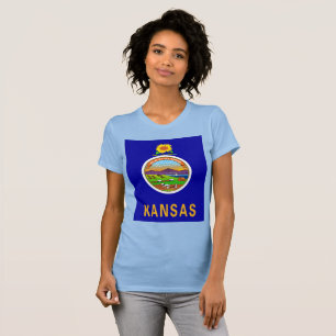 T-shirt Drapeau de l'État du Kansas - Femmes mince