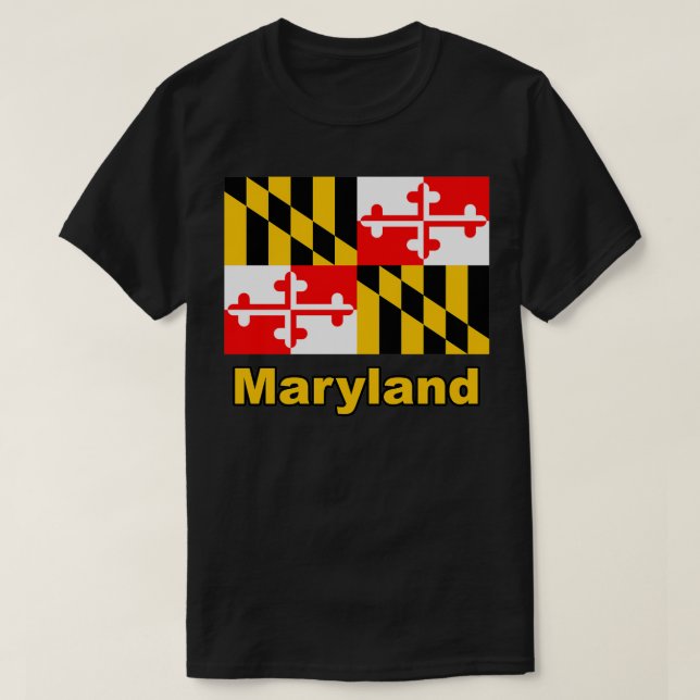 T-shirt Drapeau de l'État du Maryland Baltimore  (Design devant)