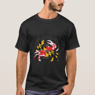 T-shirt Drapeau de l'État du Maryland Crabe Fierté Annapol