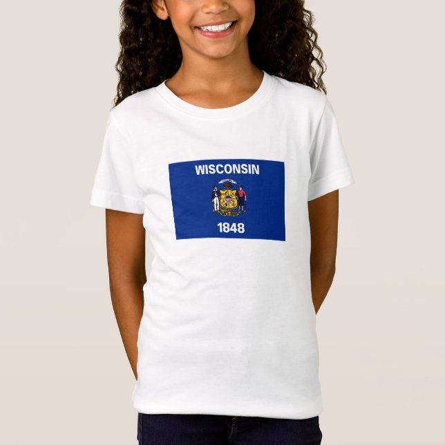T-Shirt Drapeau de l'État du Wisconsin (Devant)