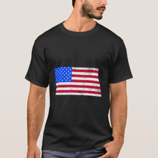 T-shirt Drapeau De L'État Patriotique Du Dakota Du Nord Us