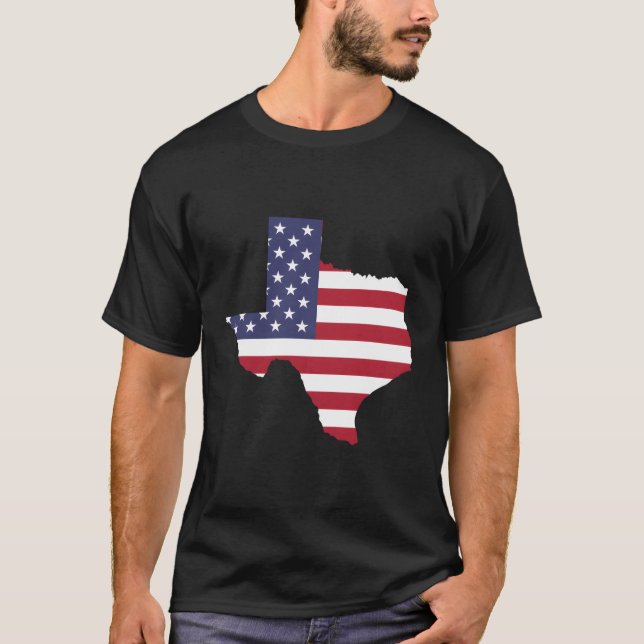 T-shirt Drapeau De L'État Patriotique Du Texas (Devant)