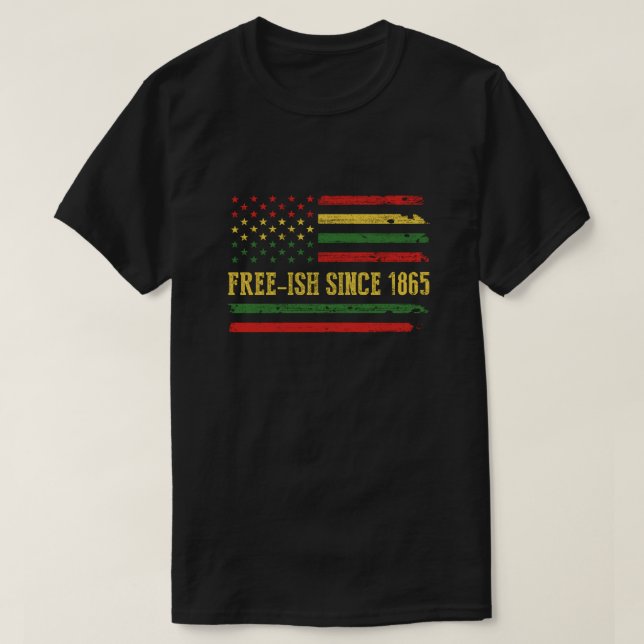 T-shirt Drapeau de l'histoire noire depuis 1865 Drapeau A (Design devant)