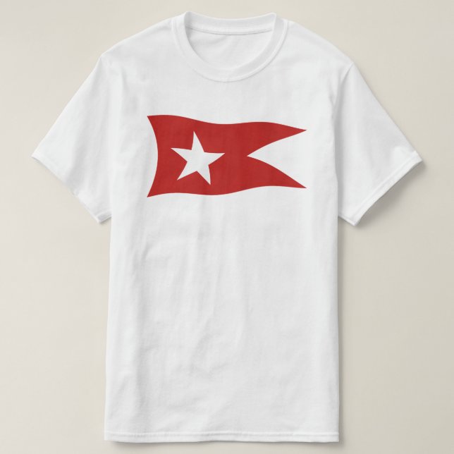 T-shirt Drapeau de ligne Titanic Star avec étoile blanche (Design devant)