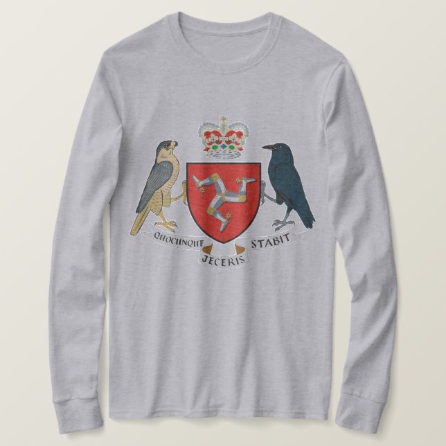 T-shirt Drapeau de l'île de Man - Emblème de Manx - Bratta (Design devant)