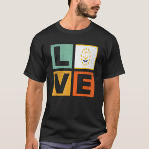 T-shirt Drapeau de l'île Rhode Love Rhode Island