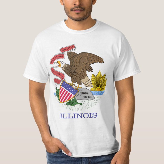 T-shirt Drapeau de l'Illinois (Devant)