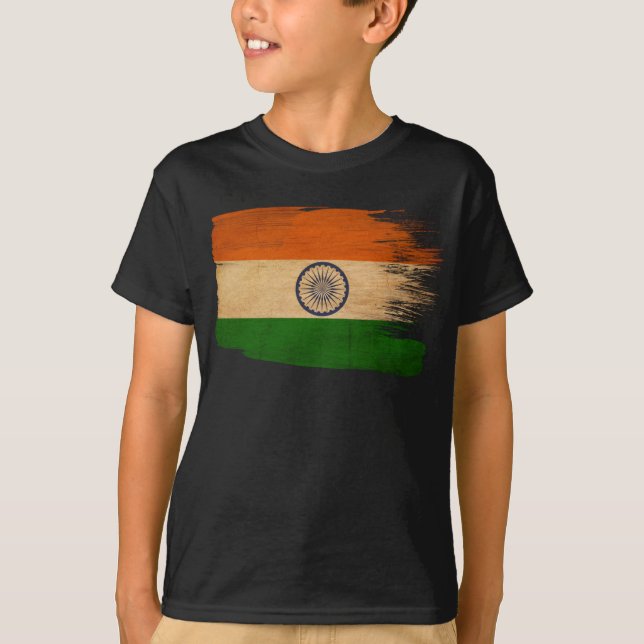 T-shirt Drapeau de l'Inde (Devant)