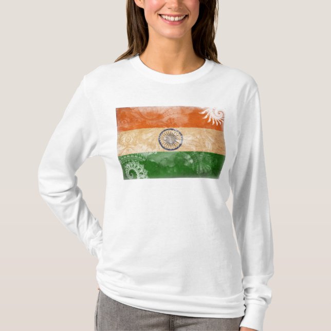 T-shirt Drapeau de l'Inde (Devant)