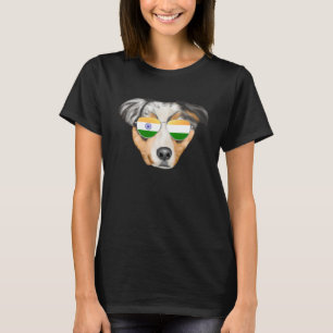 T-shirt Drapeau de l'Inde Berger australien Chien Inde Poc