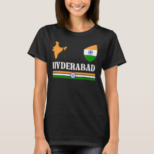 T-shirt Drapeau de l'Inde de Hyderabad, Hyderabad Inde, Hy