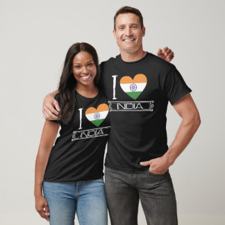 T-shirt Drapeau de l'Inde Pays d'amour