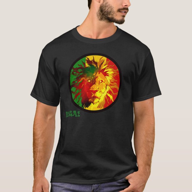 T-shirt drapeau de lion de reggae de rasta (Devant)