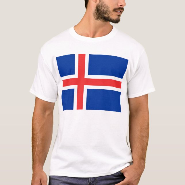 T-shirt Drapeau de l'Islande (Devant)