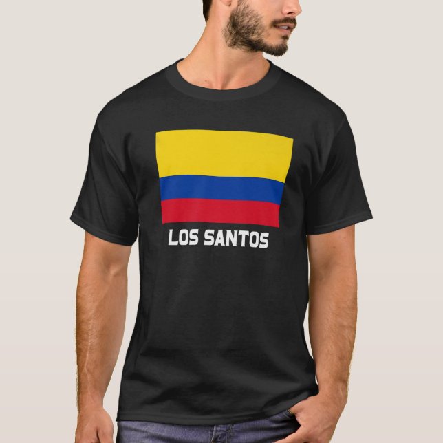 T-shirt Drapeau de Los Santos Colombie Emblem Escudo Bande (Devant)