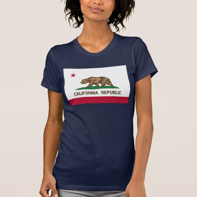 T-shirt Drapeau de l'ours de Californie : État de Cali Gol (Devant)