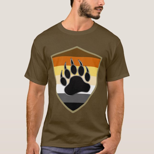 T-shirt Drapeau de l'ours gris Bear Pride Bouclier Ours Pa (Devant)