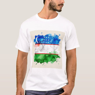 T-shirt Drapeau de l'Ouzbékistan | Emblème ouzbek officiel