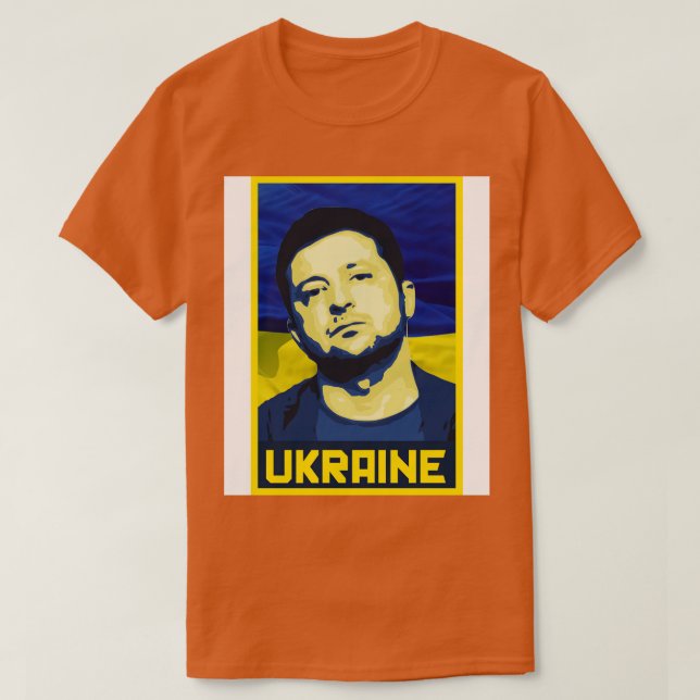 T-shirt Drapeau de l'Ukraine de Zelensky (Design devant)