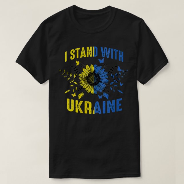 T-shirt Drapeau de l'Ukraine Fleur de soleil Ukraine Amour (Design devant)