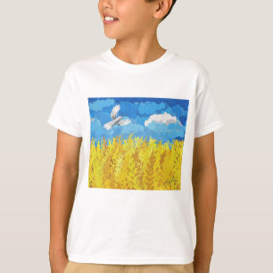 T-shirt Drapeau de l'Ukraine Paysage