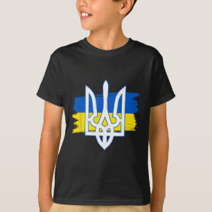 T-shirt Drapeau de l'Ukraine Trident - Tryzub Ukrainien Pa