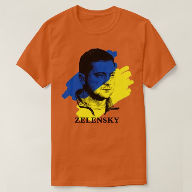 T-shirt Drapeau de l'Ukraine Volodymyr Zelensky (Design devant)