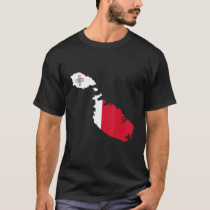 T-shirt Drapeau de Malte dans le contour de Malte Malte