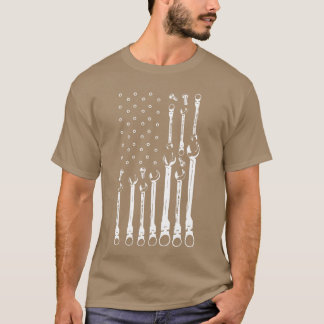 T-shirt Drapeau de mécanicien Drapeau patriotique américai