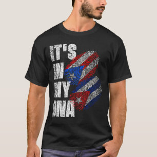 T-shirt Drapeau De Mélange Du Patrimoine De L'ADN De Cuba 