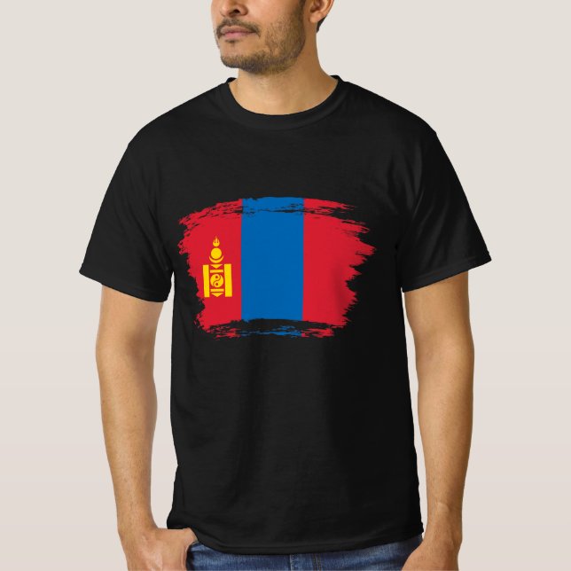 T-shirt Drapeau de Mongolie (Devant)