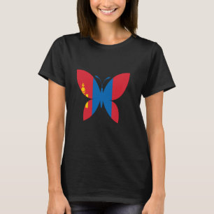 T-shirt Drapeau de Mongolie Fierté mongole Papillon Mongol