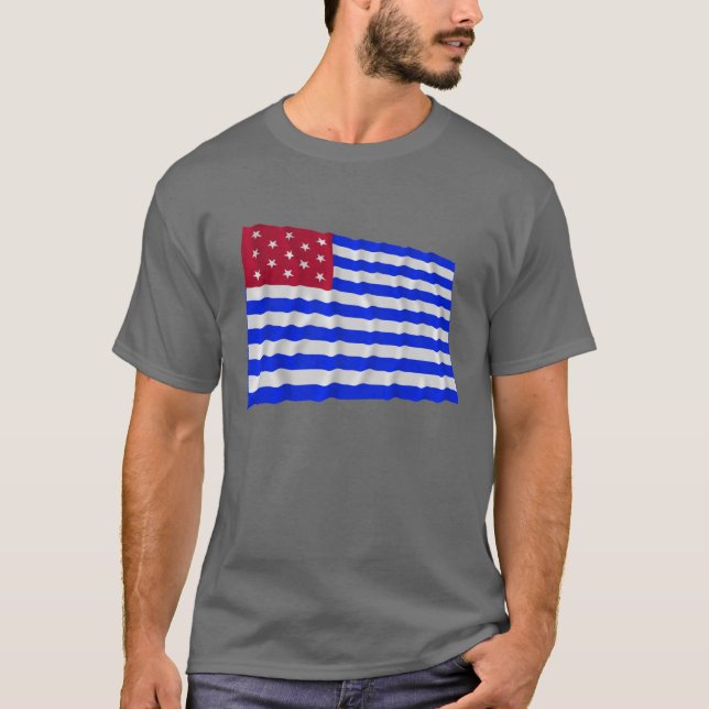 T-shirt Drapeau de ondulation de commerçant de tissus de (Devant)