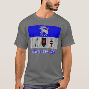 T-shirt Drapeau de ondulation de län de Jämtlands avec l