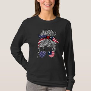 T-shirt Drapeau de patriote libérien américain Femme Fille