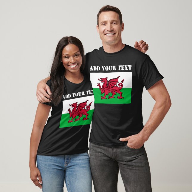 T-shirt Drapeau de Pays de Galles Soccer cymru dragon roug (Unisexe)