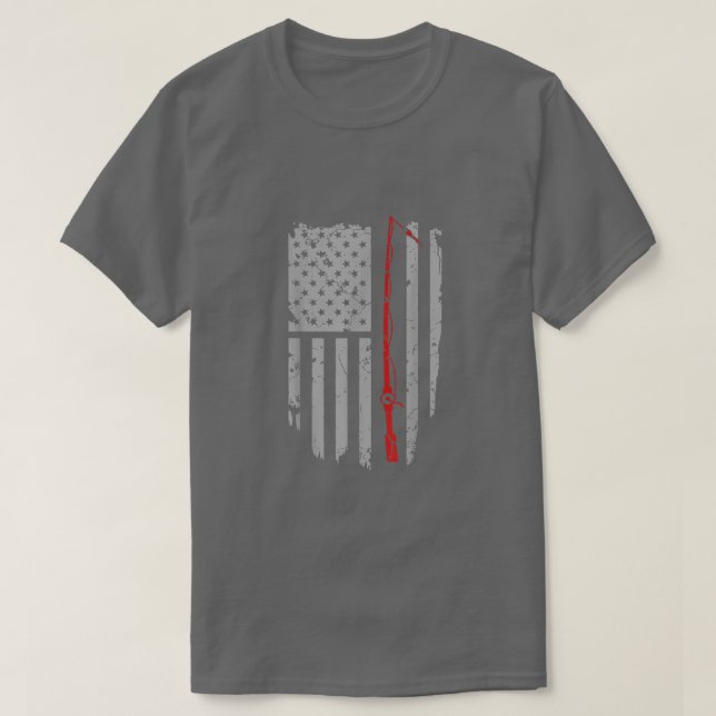 T-shirt Drapeau de pêche américain pêcheur Us27  (Design devant)