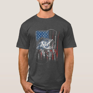 T-shirt Drapeau de pêche américain pêcheur Us29