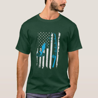 T-shirt Drapeau de pêche américain pêcheur Us 30