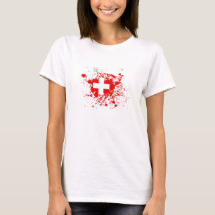 T-shirt Drapeau de peinture de la Suisse